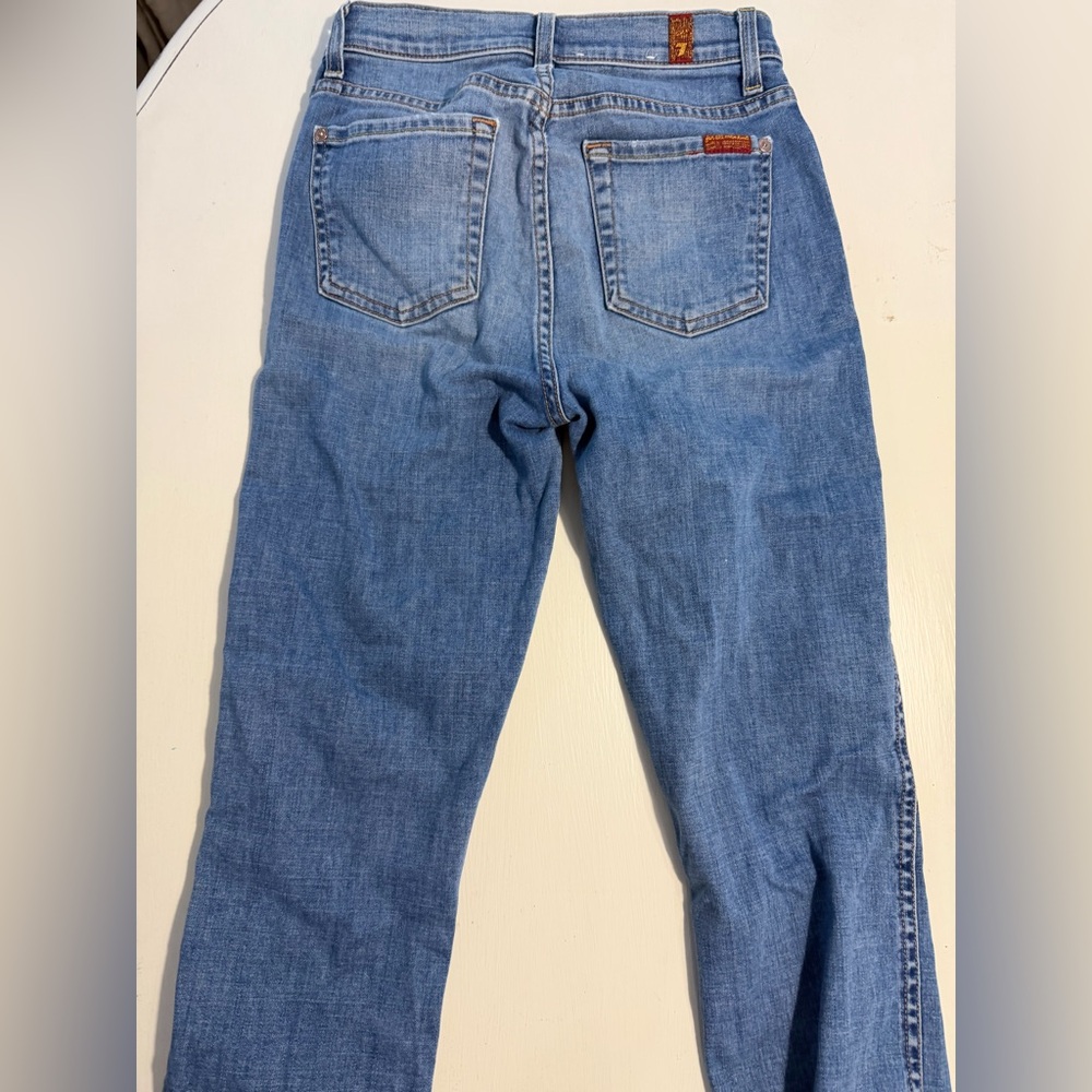 7 For All Mankind Medium Blue Straight Leg Jeans